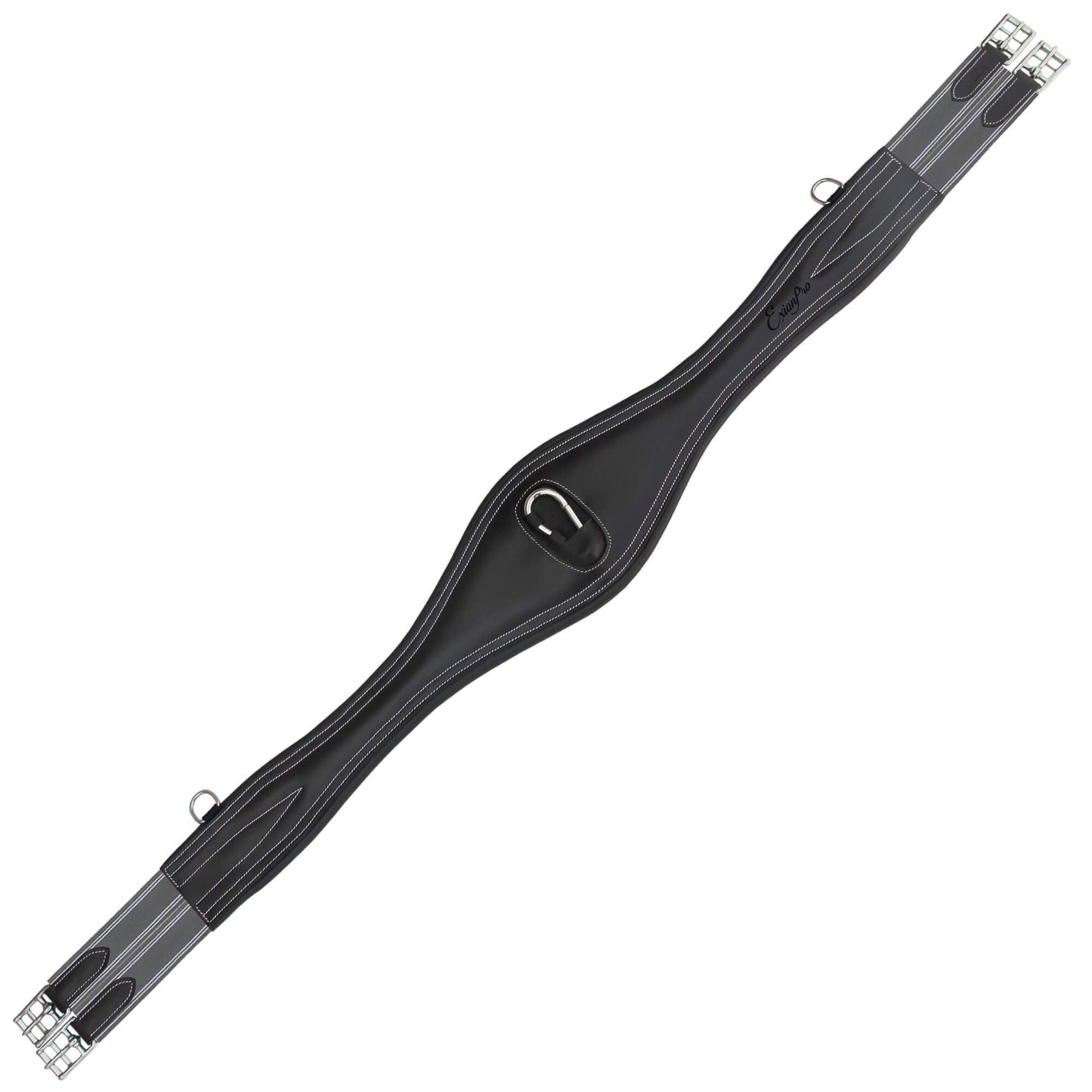 Bridles & Reins ExionPro 'Snap' Over Lay Girth - Grey Elastic with White Lines