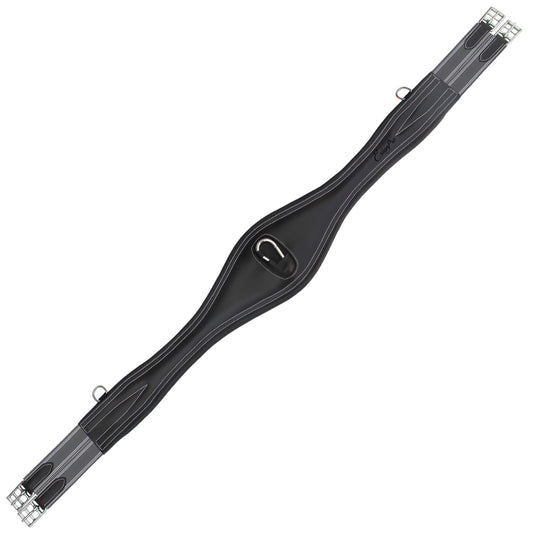 Bridles & Reins ExionPro 'Snap' Over Lay Girth - Grey Elastic with White Lines