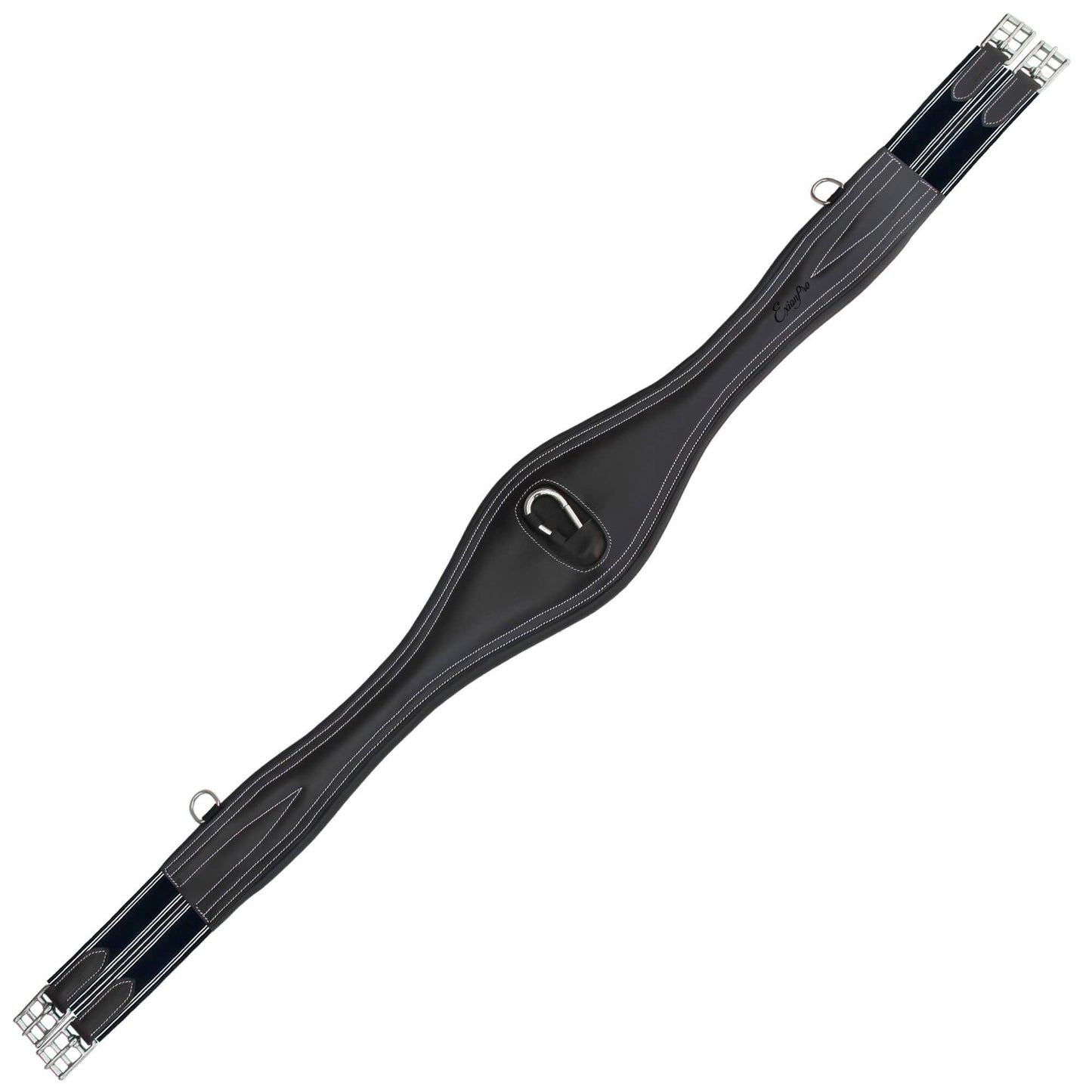 Bridles & Reins ExionPro 'Snap' Over Lay Girth - Navy Blue Elastic with White Lines