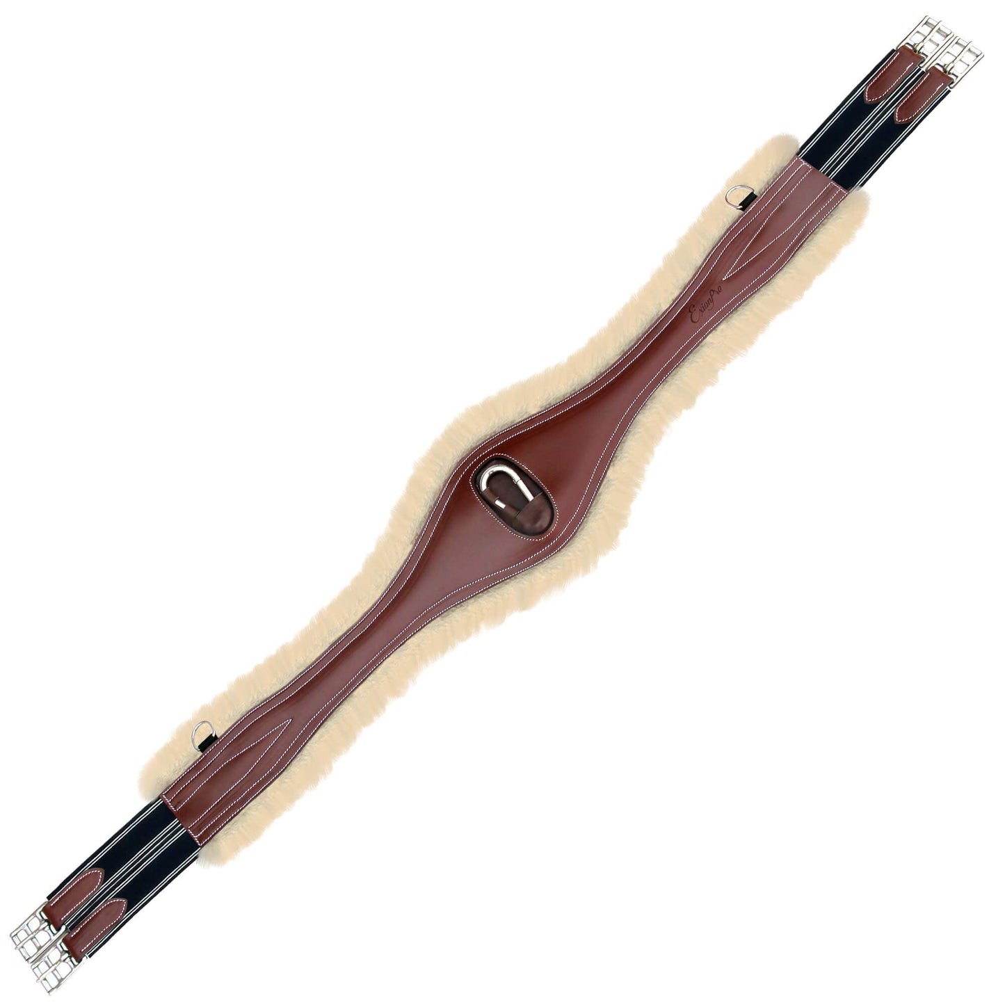 Bridles & Reins ExionPro 'Snap' Over Lay Girth - Navy Blue Elastic with White Lines