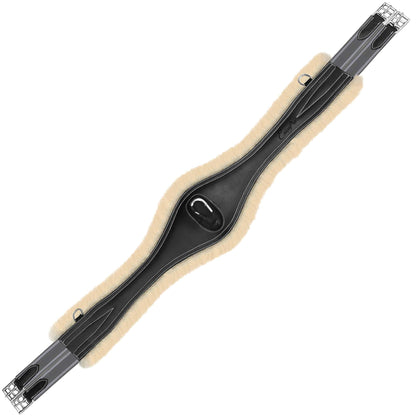Bridles & Reins ExionPro 'Snap' Over Lay Girth - Grey Elastic with White Lines