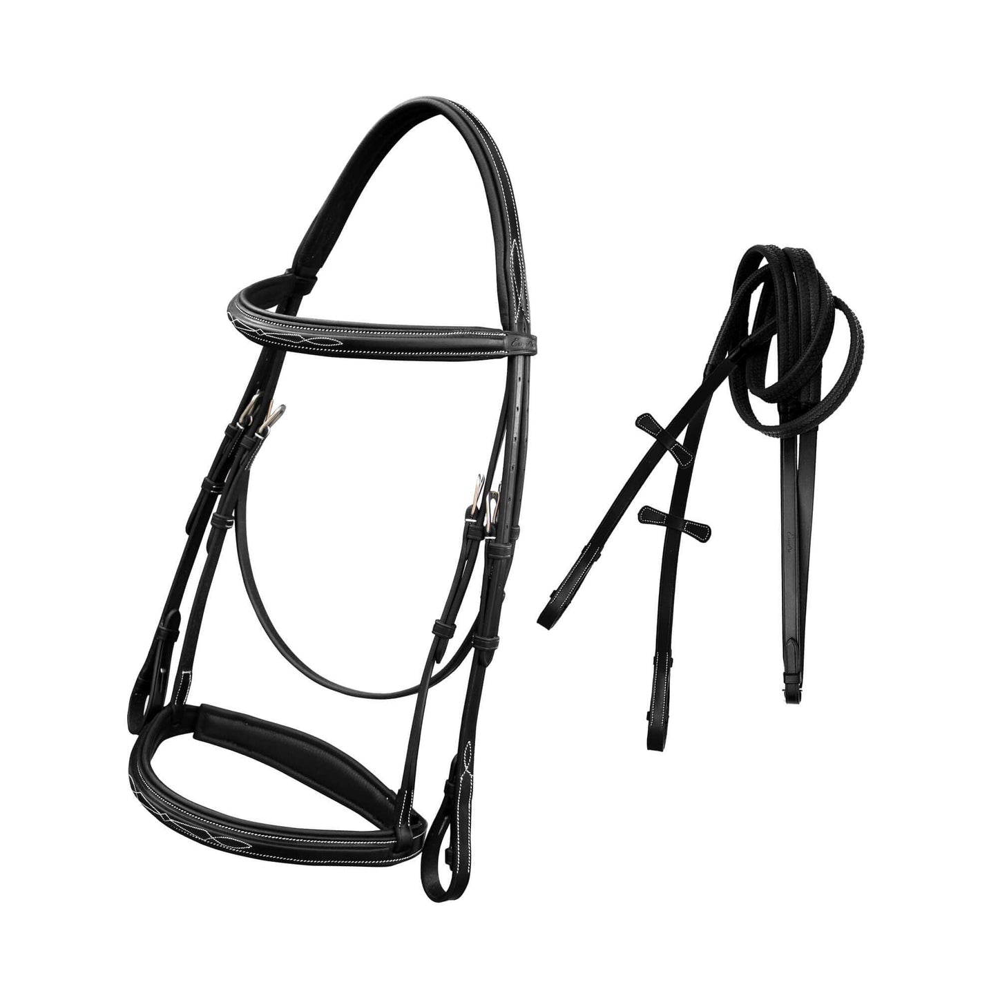 Bridles & Reins ExionPro Thin Noseband Padded Hunter Bridle with Reins