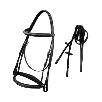Bridles & Reins ExionPro Thin Noseband Padded Hunter Bridle with Reins