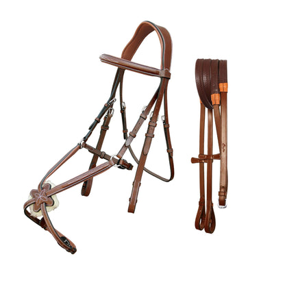 Bridles & Reins ExionPro Padded Ear Free Monocrown Crown Piece Figure 8 Bridle & Reins