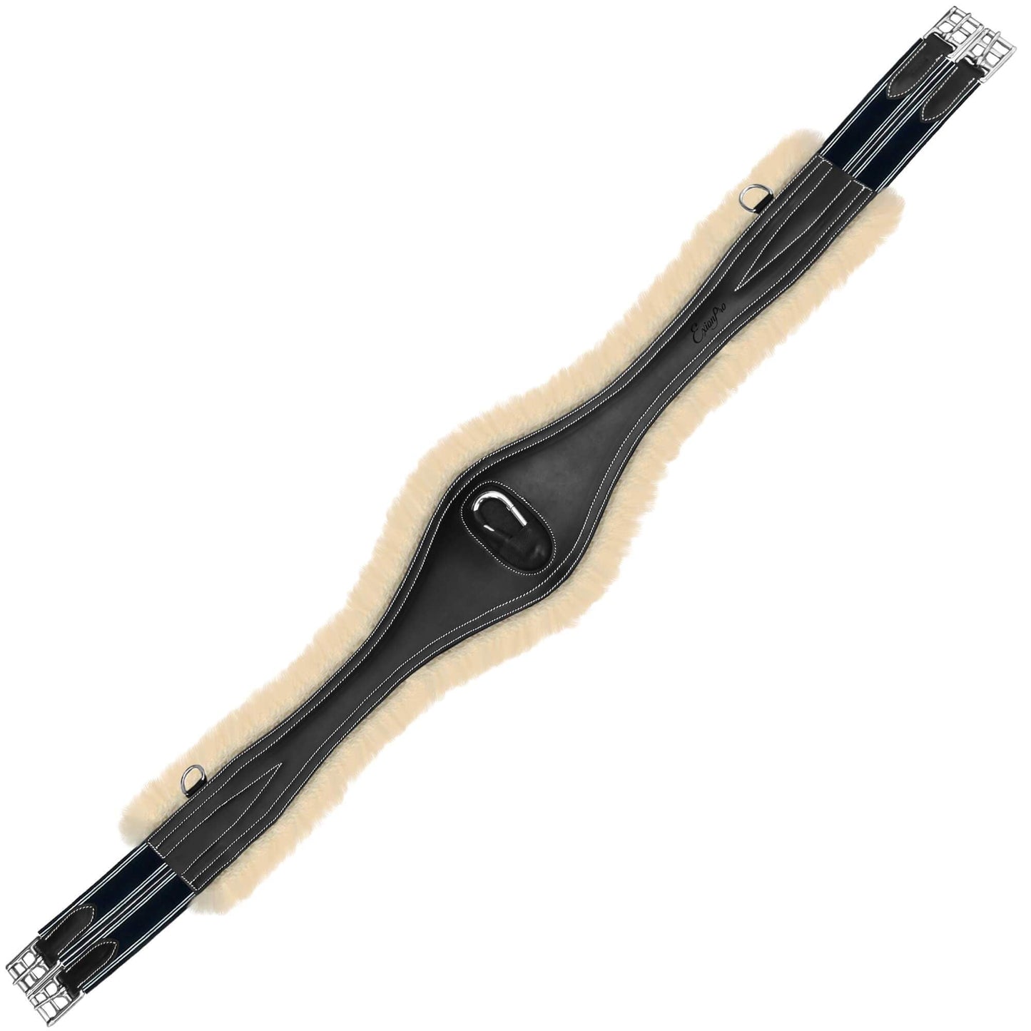 Bridles & Reins ExionPro 'Snap' Over Lay Girth - Navy Blue Elastic with White Lines