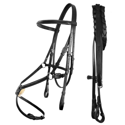 Bridles & Reins ExionPro Traditional Figure 8 Bridle With Laced Reins