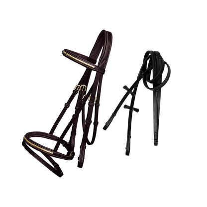Bridles & Reins ExionPro SS / Brass Clincher Bridle With Flash and Reins