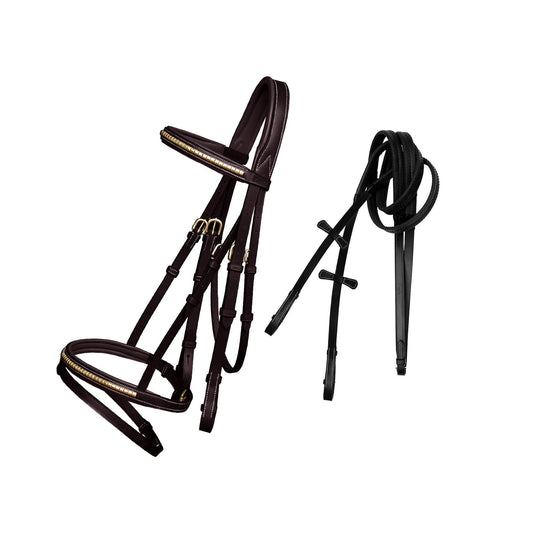 Bridles & Reins ExionPro SS / Brass Clincher Bridle With Flash and Reins