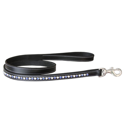 Bridles & Reins ExionPro White & Blue Bling Dog Leash
