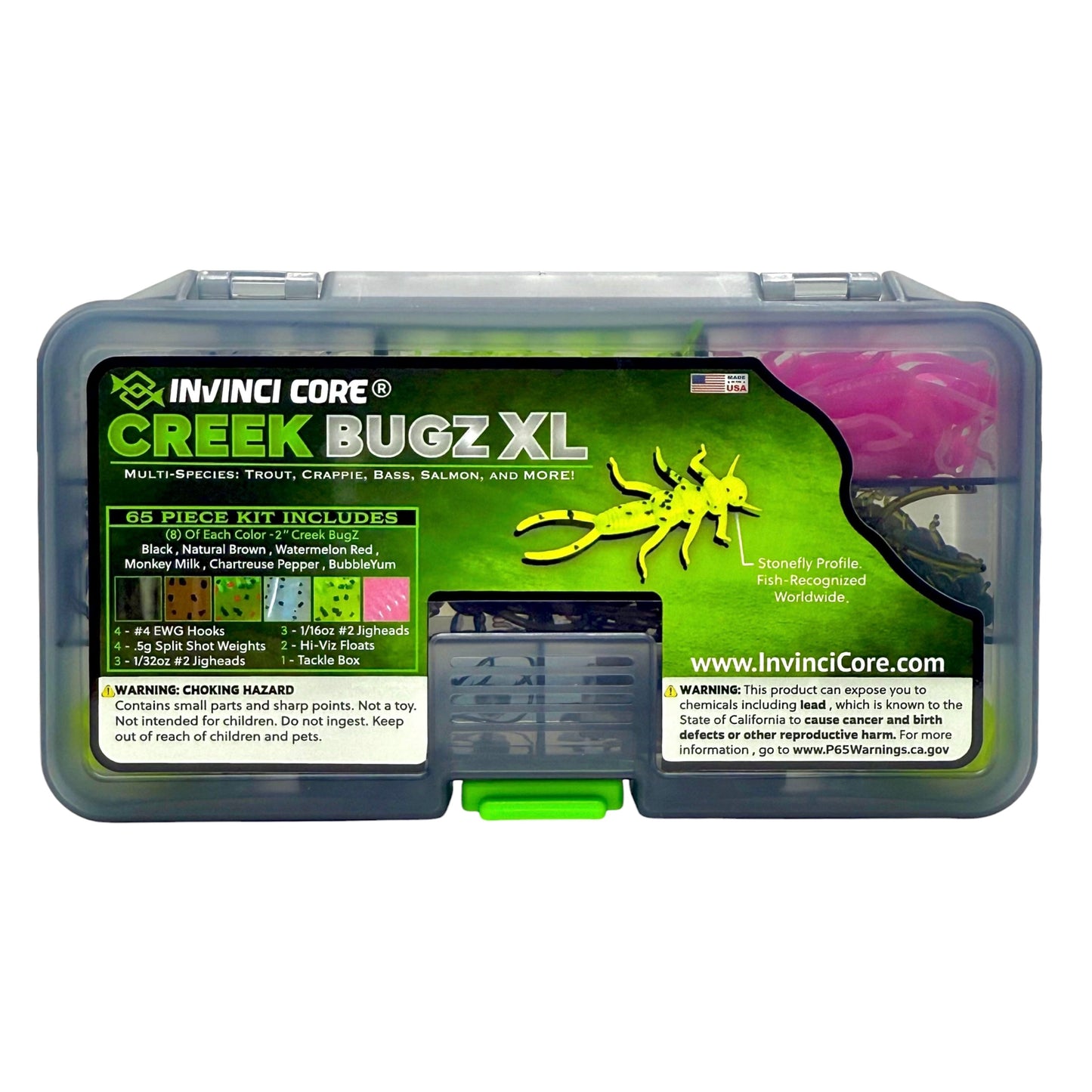 Invinci Core Creek BugZ XL 2” - 65 Piece (Stonefly) Kit