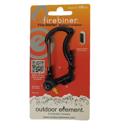 Outdoor Element Firebiner: Fire-starting Multitool Carabiner