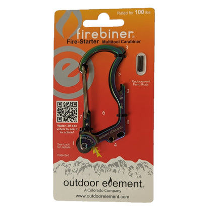 Outdoor Element Firebiner: Fire-starting Multitool Carabiner