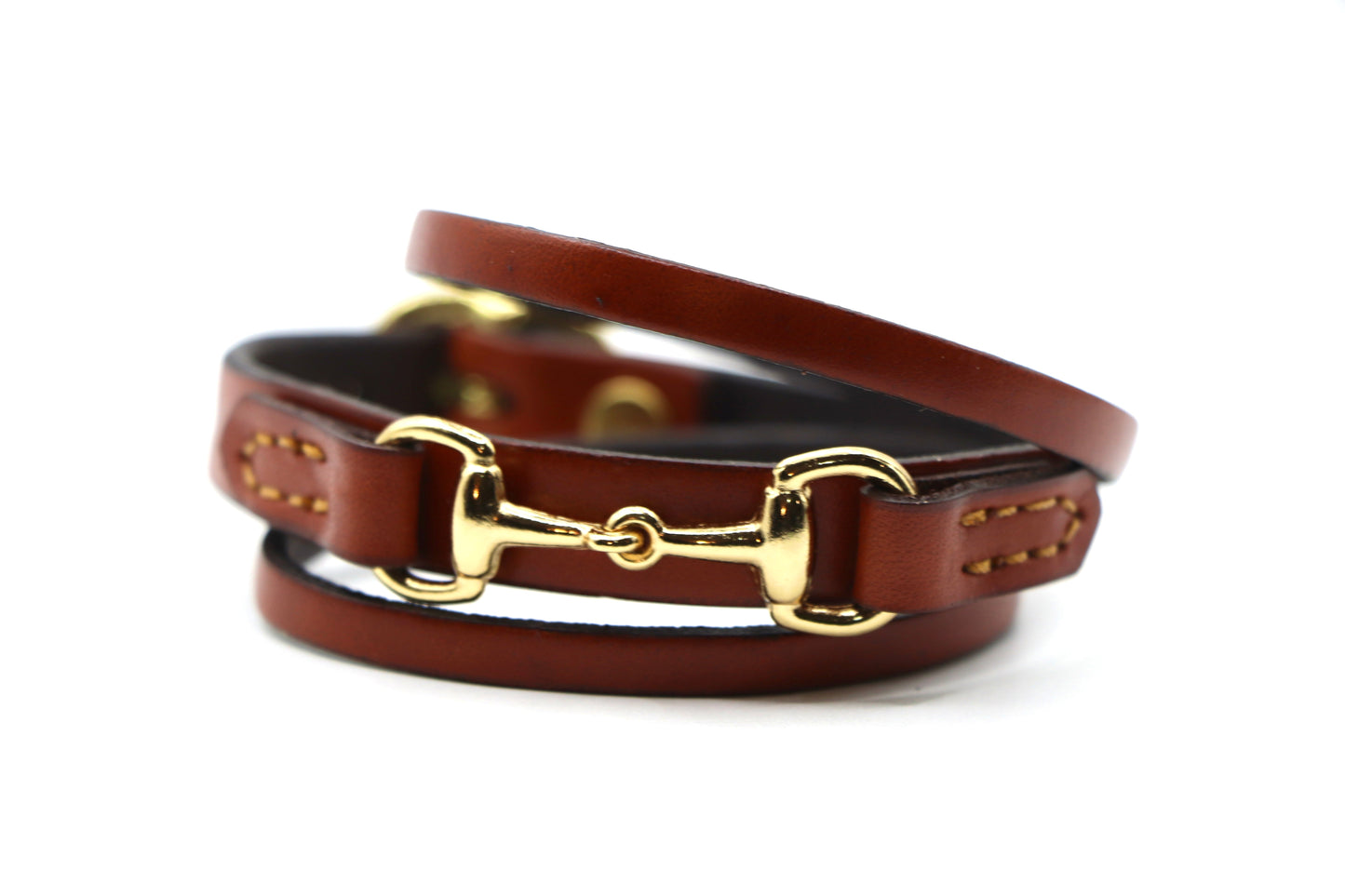 Remarkable Leather Goods GHC Double Wrap Bit Bracelet