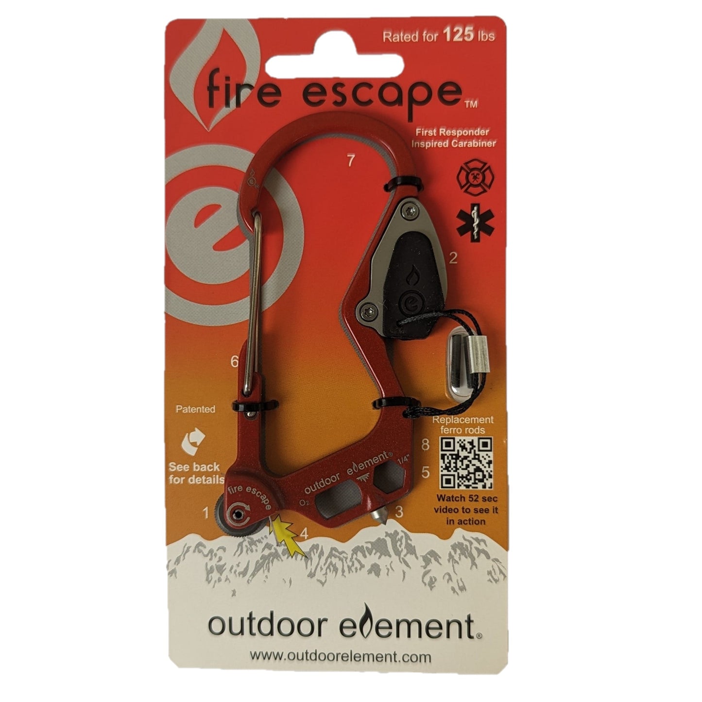 Outdoor Element Fire Escape: Fire-Starting Multitool Carabiner