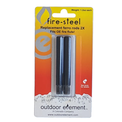 Outdoor Element XL Fire-Steel Replacement 2pk Ferro Rod for Fire Flute