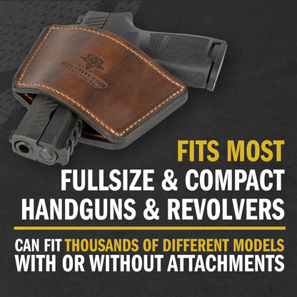 Relentless Tactical Dual Threat IWB / OWB Universal Belt Slide Holster | Made in USA | Ambidextrous Leather Holster