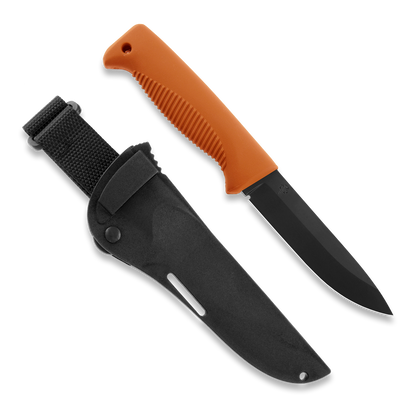 Peltonen M07 Ranger Puukko Black Cerakote Orange Handle FJP137