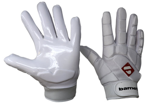 Barnett FKG-03 High level linebacker football gloves, LB,RB,TE, White