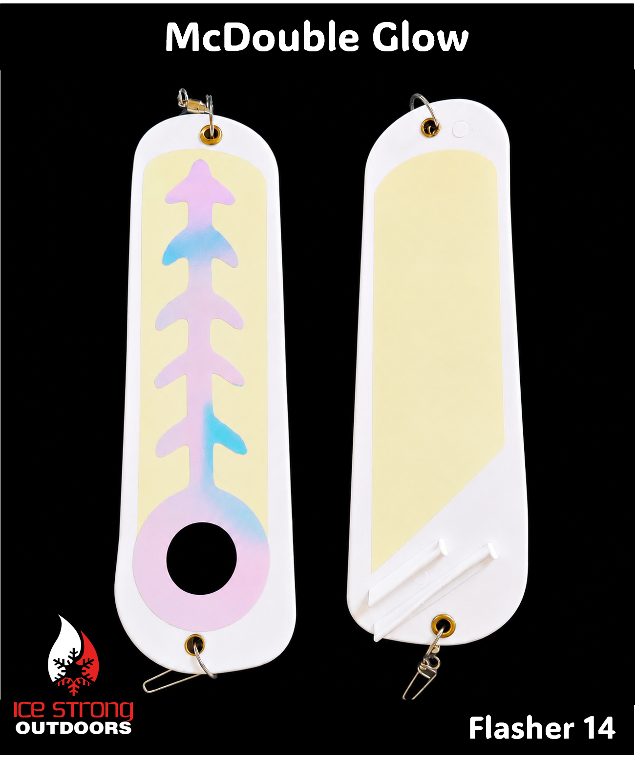 Ice Strong Outdoors - 8.5" Dual Fin Flasher Series - NEW 2026 Colors Released!