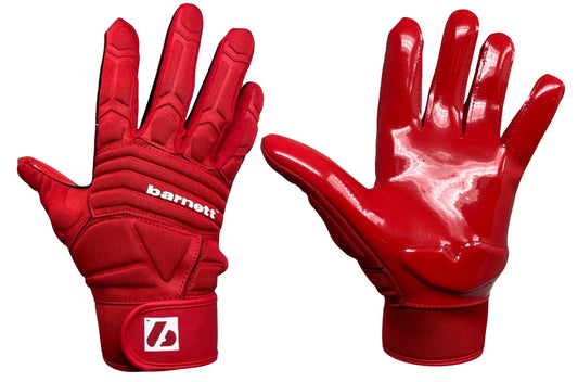 Barnett FLG-03 Red Professional Linemen Football Gloves, OL, DL