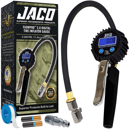 Jaco FlowPro® 2.0 Digital Tire Inflator with Pressure Gauge - 200 PSI