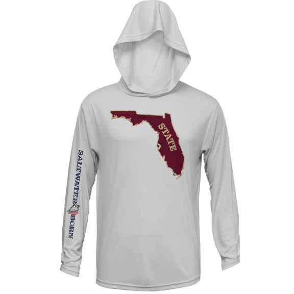 Saltwater Born Garnet and Gold Long Sleeve UPF 50+ Dry-Fit Hoodie