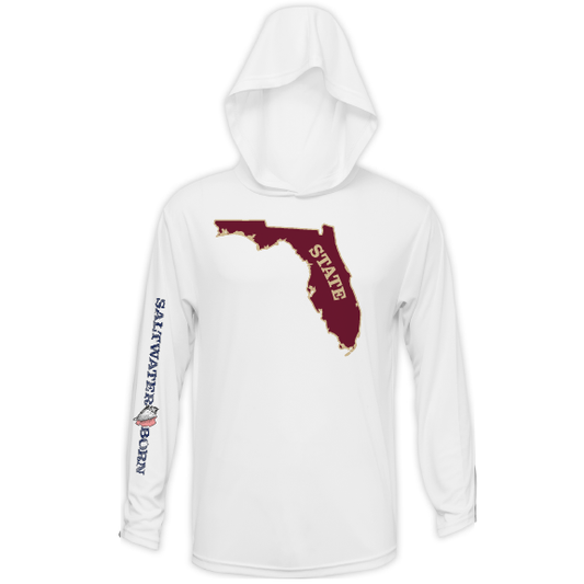 Saltwater Born Garnet and Gold Long Sleeve UPF 50+ Dry-Fit Hoodie