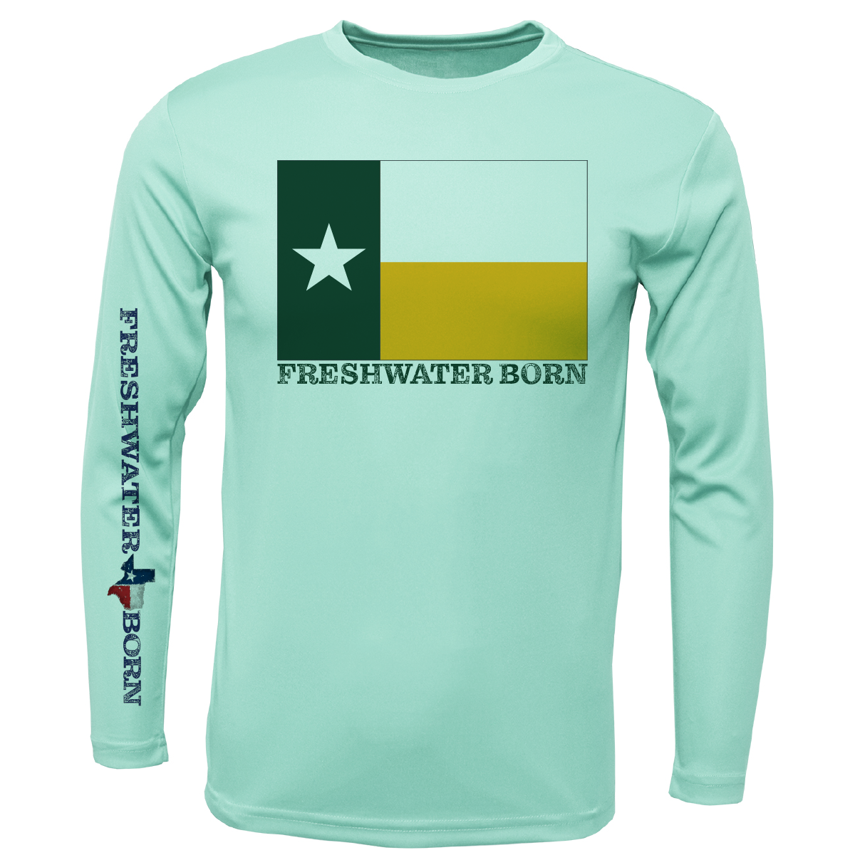 Saltwater Born Baylor Edition Freshwater Born Men's Long Sleeve UPF 50+ Dry-Fit Shirt