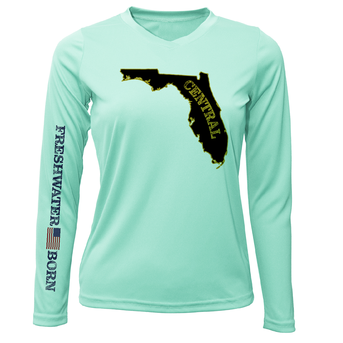 Saltwater Born UCF Black and Gold Freshwater Born Women's LS UPF 50+ Dry-Fit Shirt