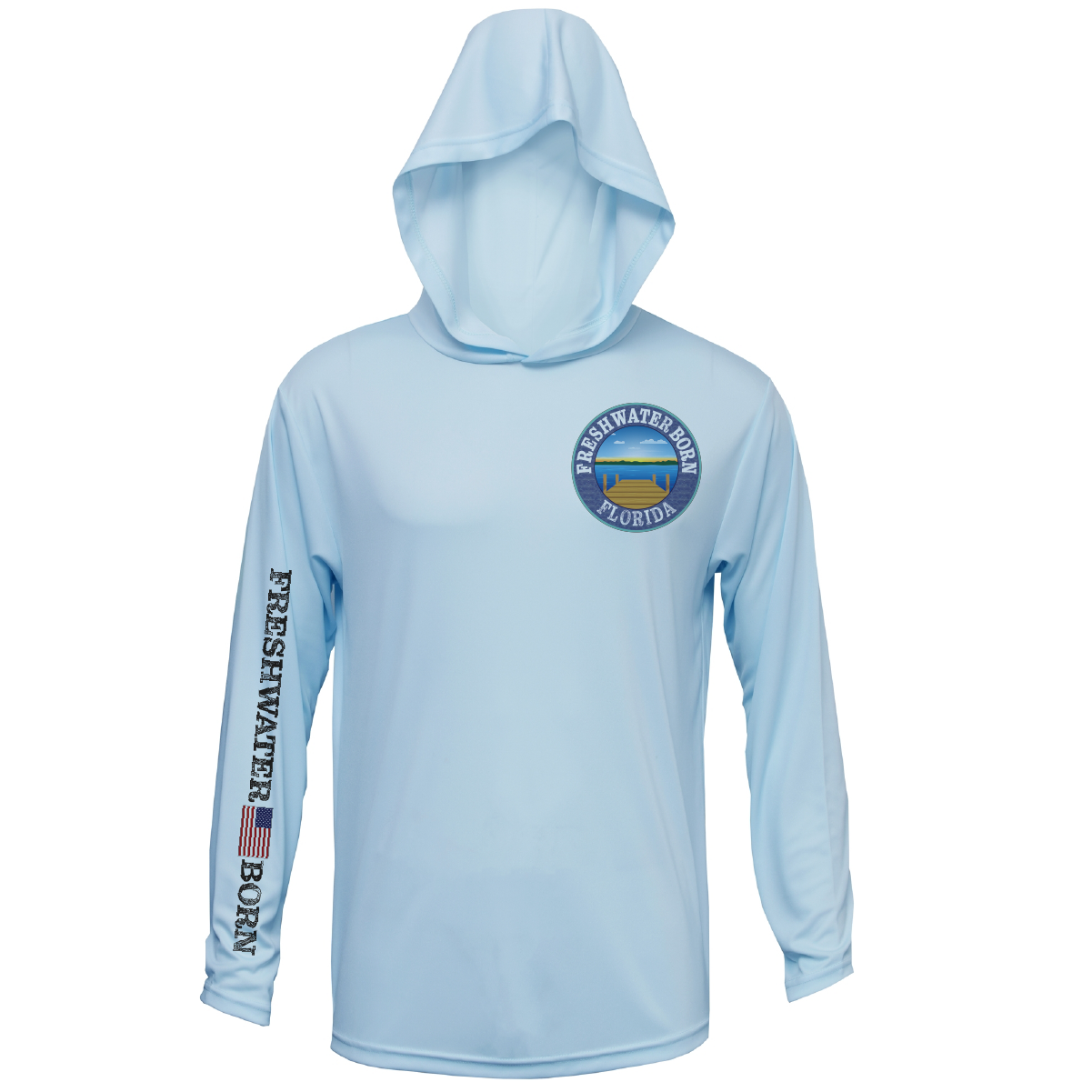 Saltwater Born Florida Freshwater Born "Surrender The Booty" Men's Long Sleeve UPF 50+ Dry-Fit Hoodie