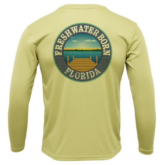 UF Orange and Blue Freshwater Born Boy's Long Sleeve UPF 50+ Dry-Fit Shirt