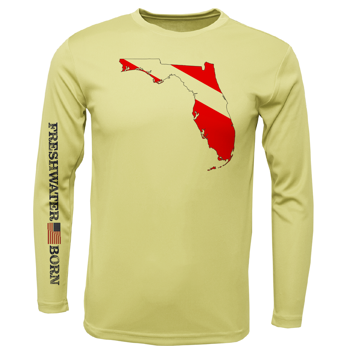 Saltwater Born Florida Diver Freshwater Born Boy's Long Sleeve UPF 50+ Dry-Fit Shirt