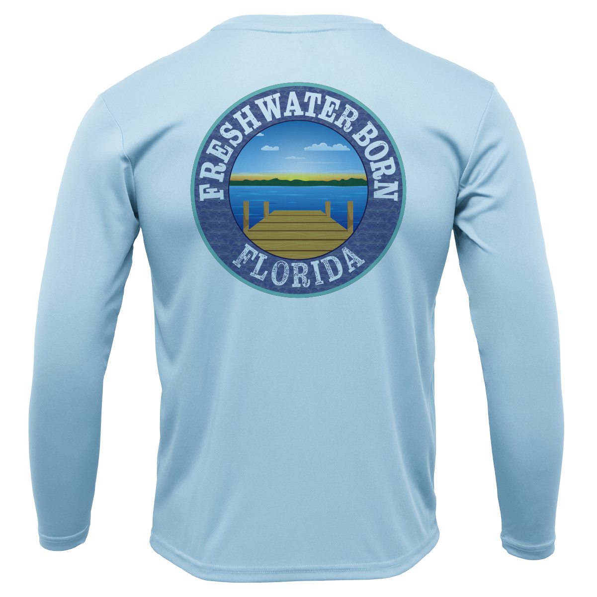 Saltwater Born Florida Freshwater Born Linear Logo Men's Long Sleeve UPF 50+ Dry-Fit Shirt