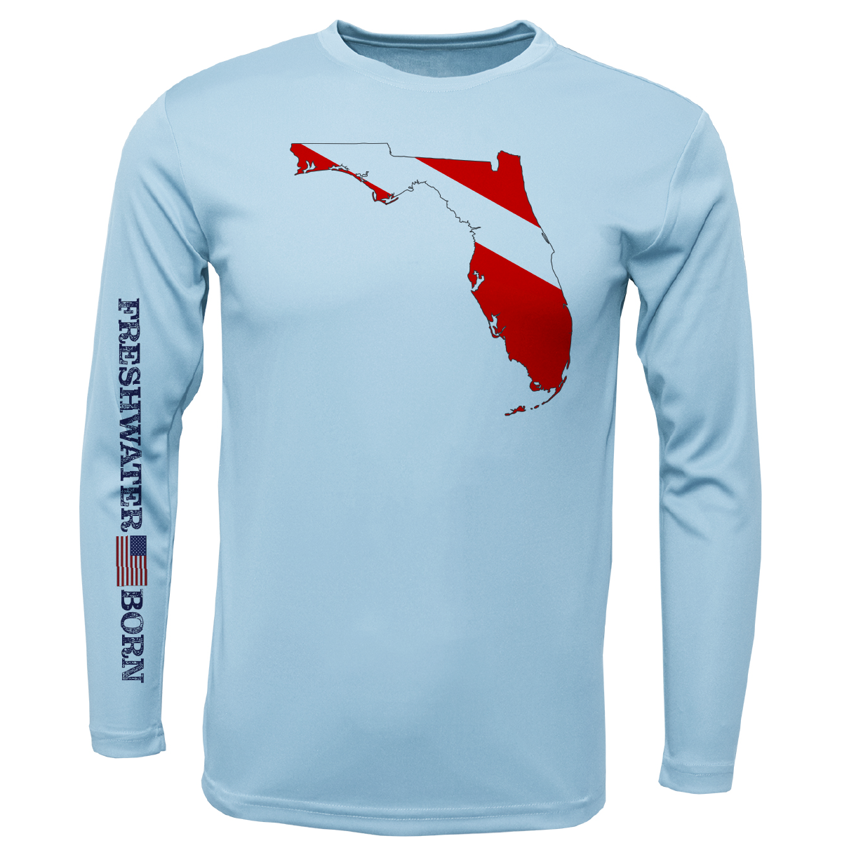 Saltwater Born Florida Diver Freshwater Born Boy's Long Sleeve UPF 50+ Dry-Fit Shirt