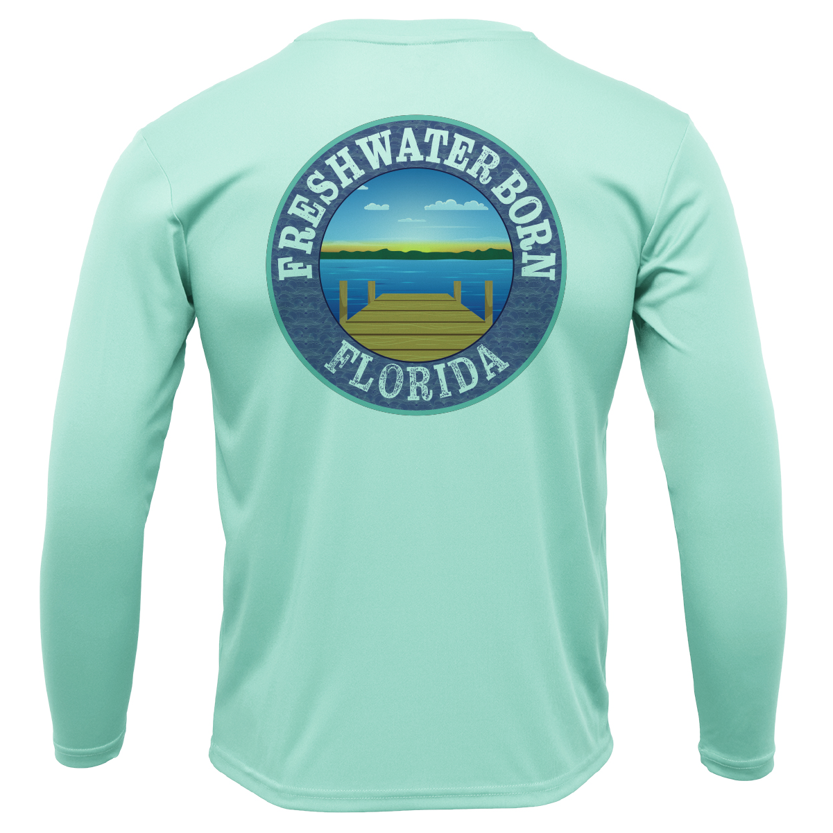 Saltwater Born Florida USA Freshwater Born Girl's Long Sleeve UPF 50+ Dry-Fit Shirt