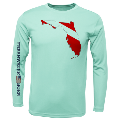Saltwater Born Florida Diver Freshwater Born Girl's Long Sleeve UPF 50+ Dry-Fit Shirt