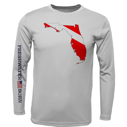 Saltwater Born Florida Diver Freshwater Born Men's Long Sleeve UPF 50+ Dry-Fit Shirt