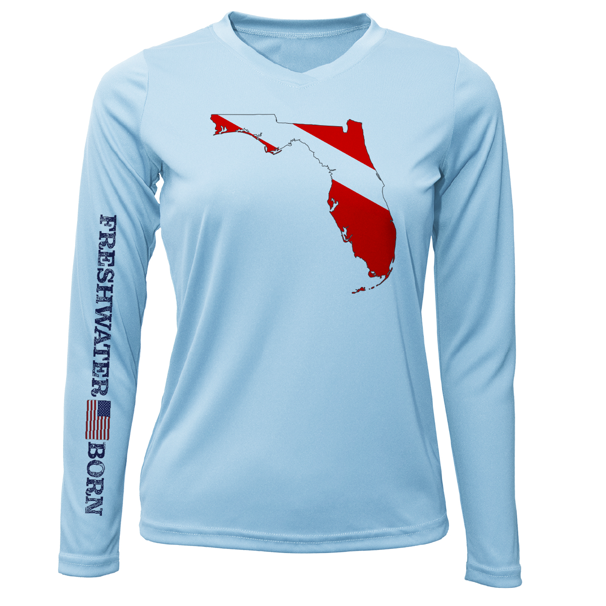 Saltwater Born Florida Diver Freshwater Born Women's Long Sleeve UPF 50+ Dry-Fit Shirt