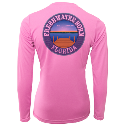 Saltwater Born Florida Freshwater Born SUP Flag Women's Long Sleeve UPF 50+ Dry-Fit Shirt