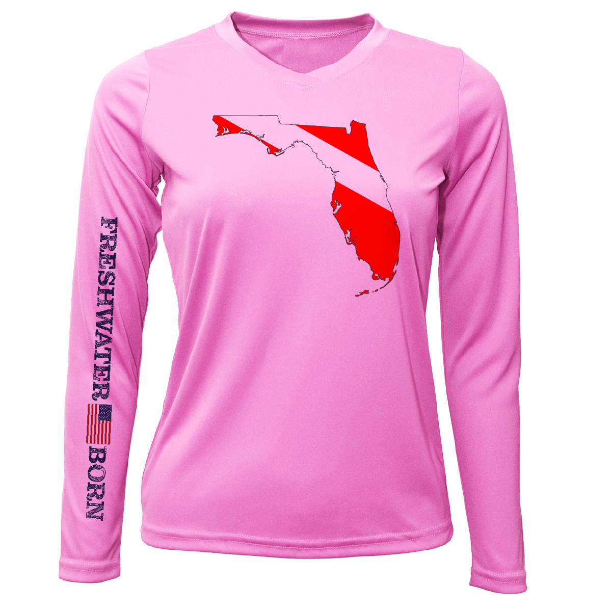 Saltwater Born Florida Diver Freshwater Born Women's Long Sleeve UPF 50+ Dry-Fit Shirt