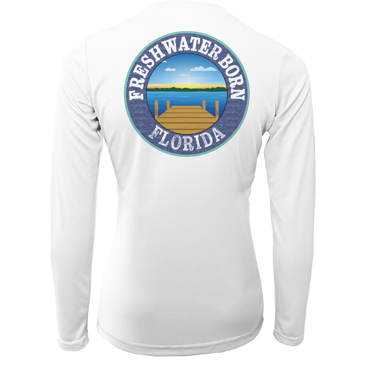 Saltwater Born Florida Freshwater Born Linear Logo Women's Long Sleeve UPF 50+ Dry-Fit Shirt