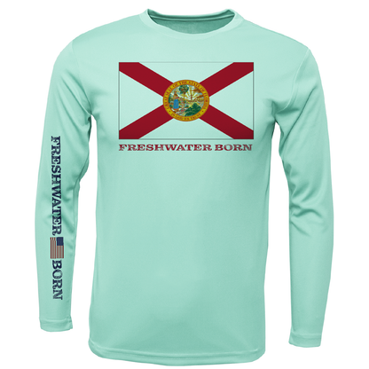 Saltwater Born Florida Flag Freshwater Born Boy's Long Sleeve UPF 50+ Dry-Fit Shirt