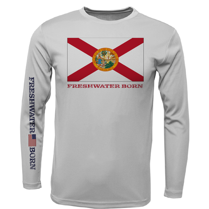 Saltwater Born Florida Flag Freshwater Born Boy's Long Sleeve UPF 50+ Dry-Fit Shirt