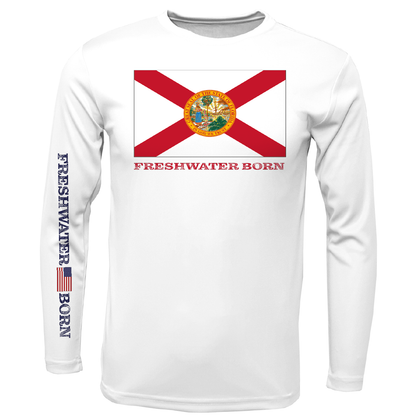 Saltwater Born Florida Flag Freshwater Born Boy's Long Sleeve UPF 50+ Dry-Fit Shirt