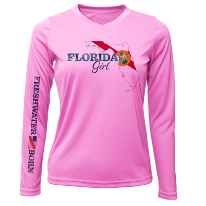 Saltwater Born Florida Girl Freshwater Born Women's Long Sleeve UPF 50+ Dry-Fit Shirt