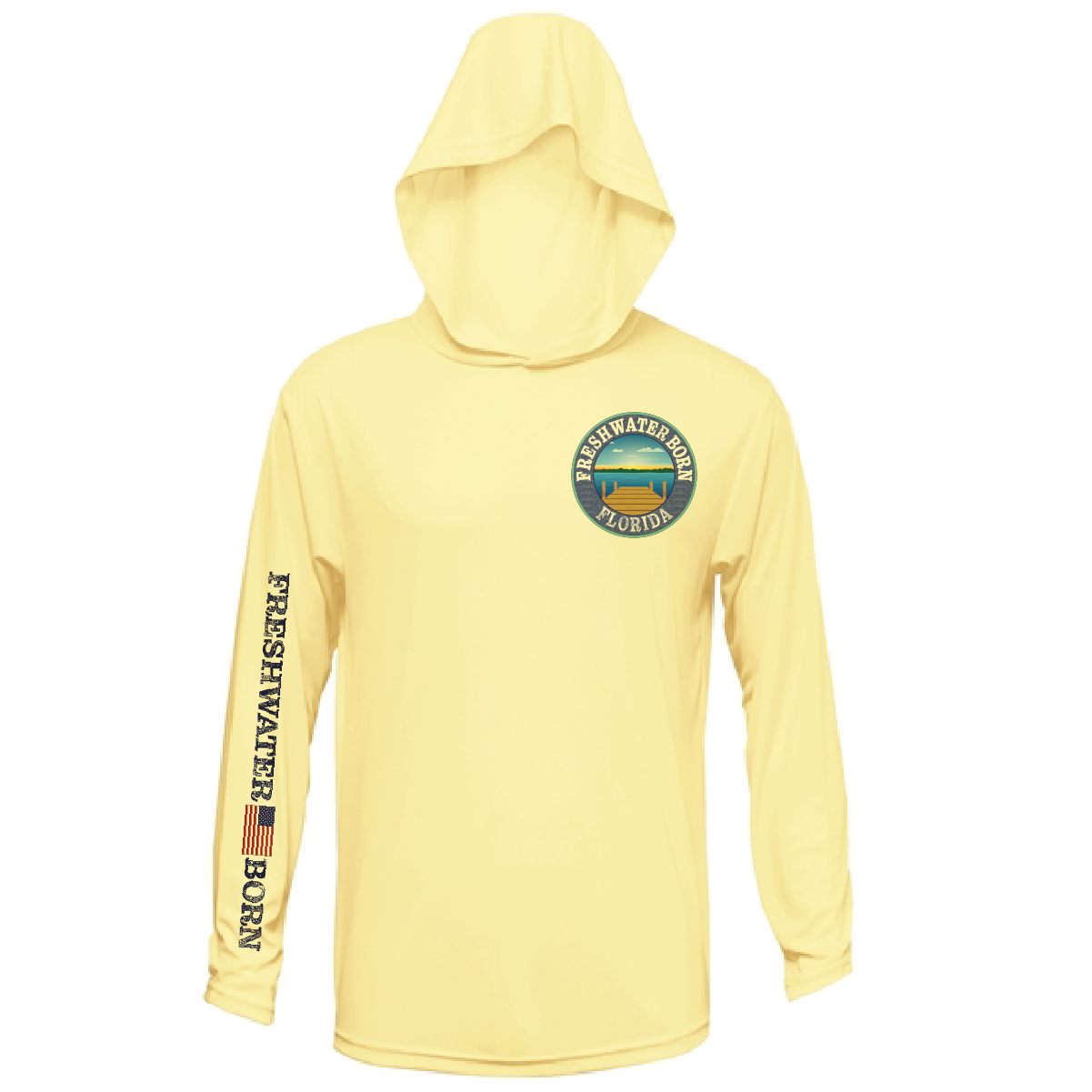 Saltwater Born Florida Freshwater Born "All For Rum and Rum For All" Men's Long Sleeve UPF 50+ Dry-Fit Hoodie