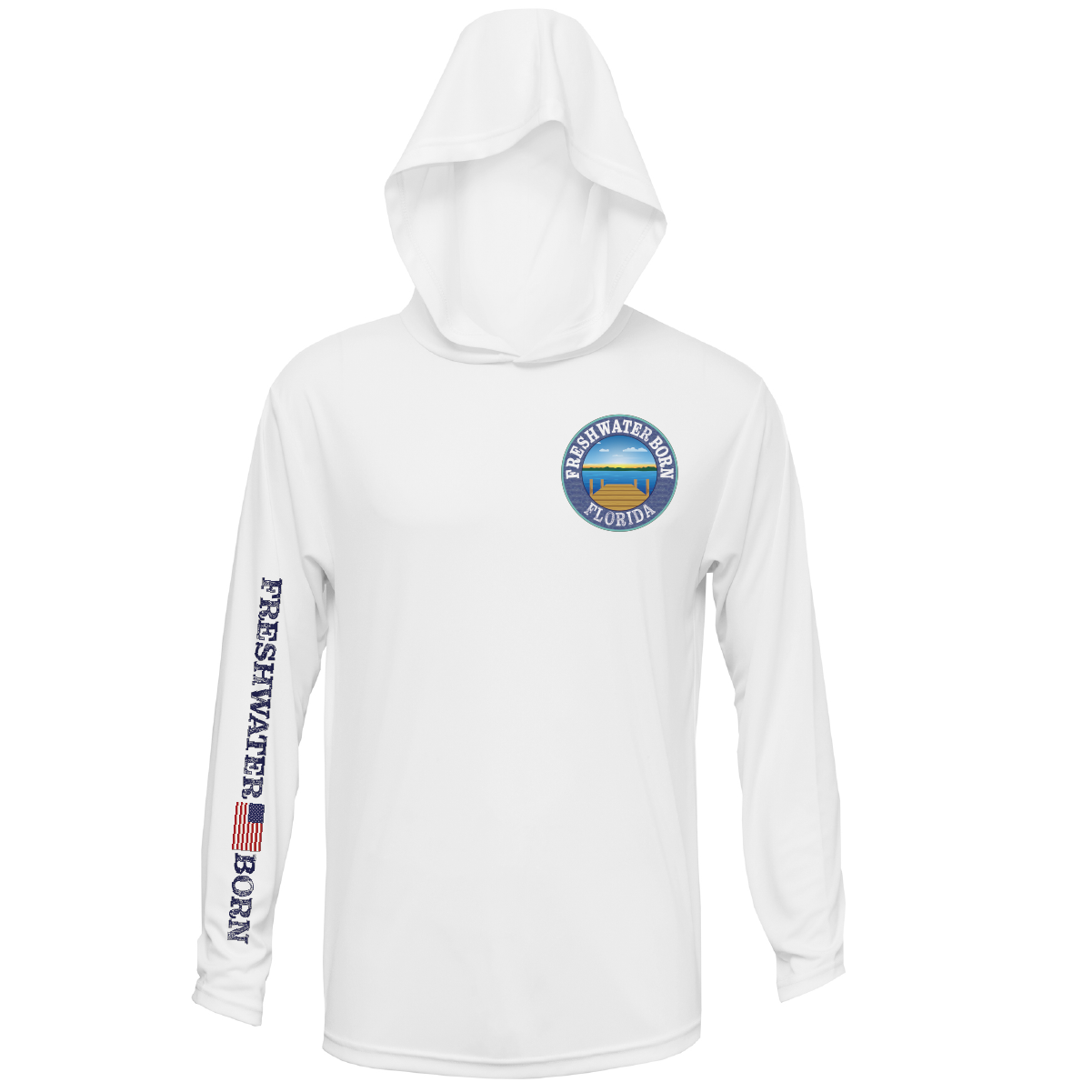 Saltwater Born Florida Freshwater Born "All For Rum and Rum For All" Men's Long Sleeve UPF 50+ Dry-Fit Hoodie