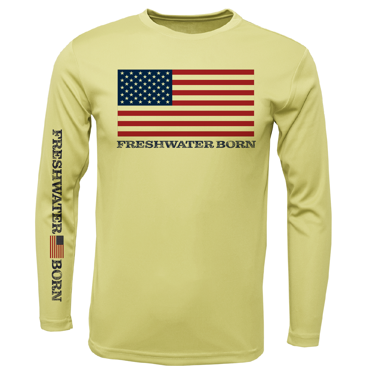 Saltwater Born Michigan USA Freshwater Born Men's Long Sleeve UPF 50+ Dry-Fit Shirt