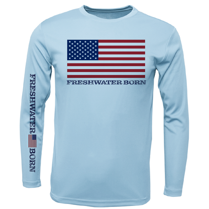 Saltwater Born Michigan USA Freshwater Born Men's Long Sleeve UPF 50+ Dry-Fit Shirt