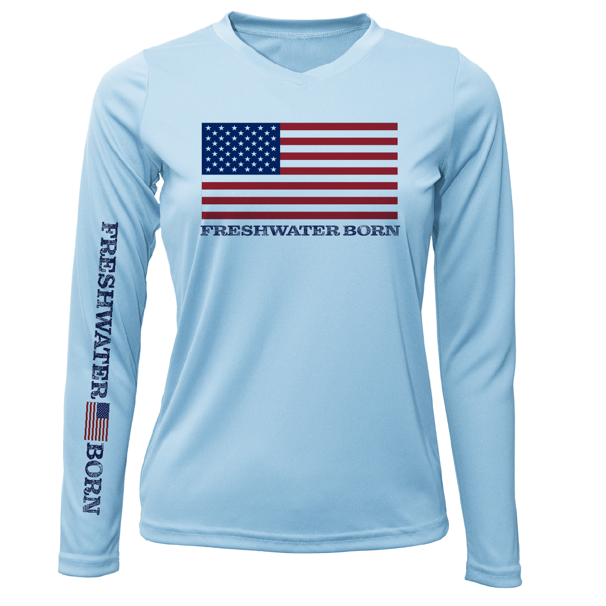 Saltwater Born Florida USA Freshwater Born Women's Long Sleeve UPF 50+ Dry-Fit Shirt